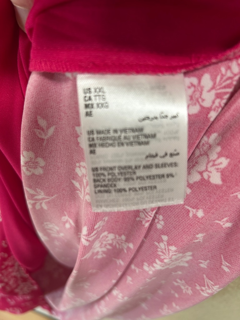 Charter Club Fuchsia Floral Pintuck V-Neck Tunic - Picture 3 of 6